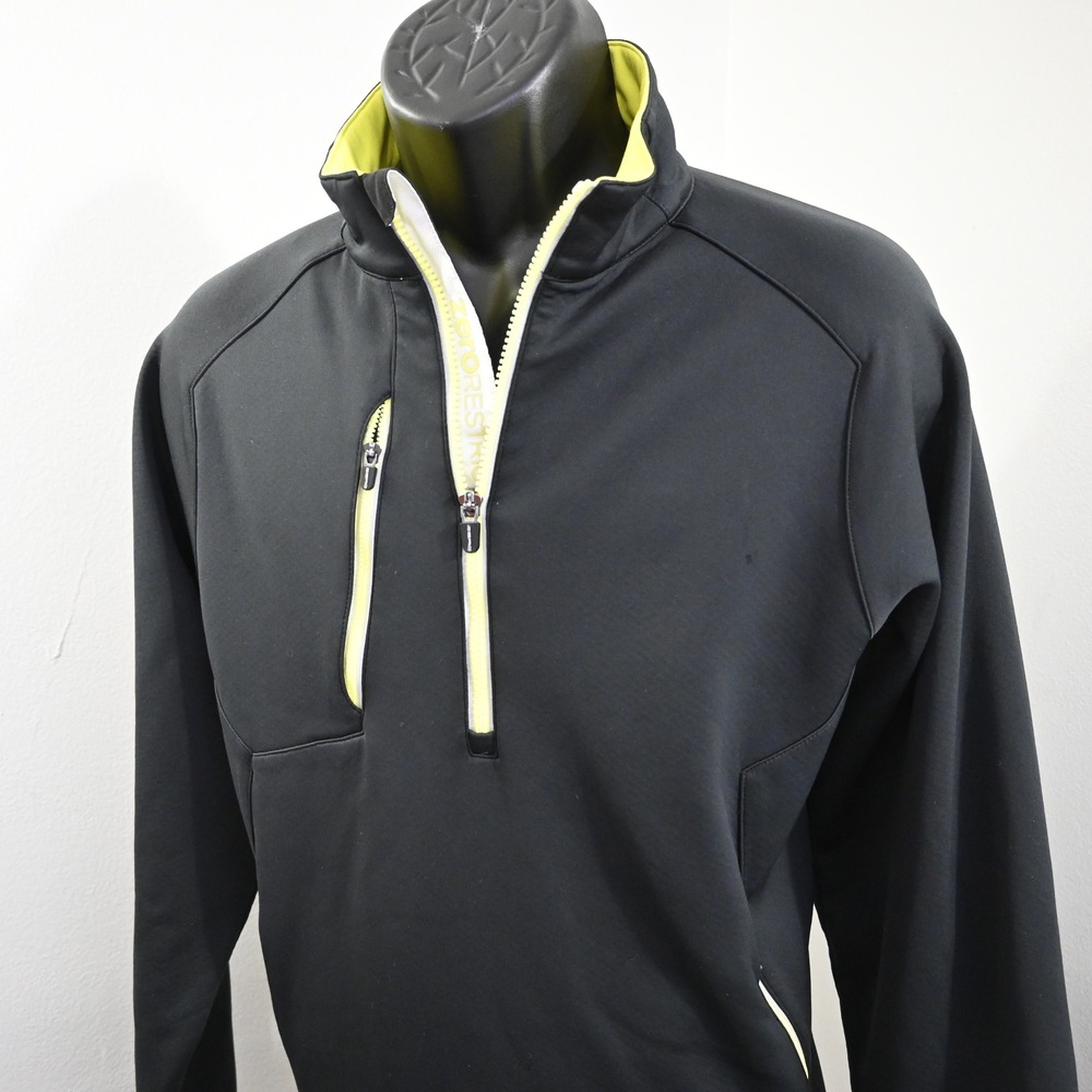 Zero Restriction‎ Tour Series Pullover Men L Black Quarter Zip Golf Jacket